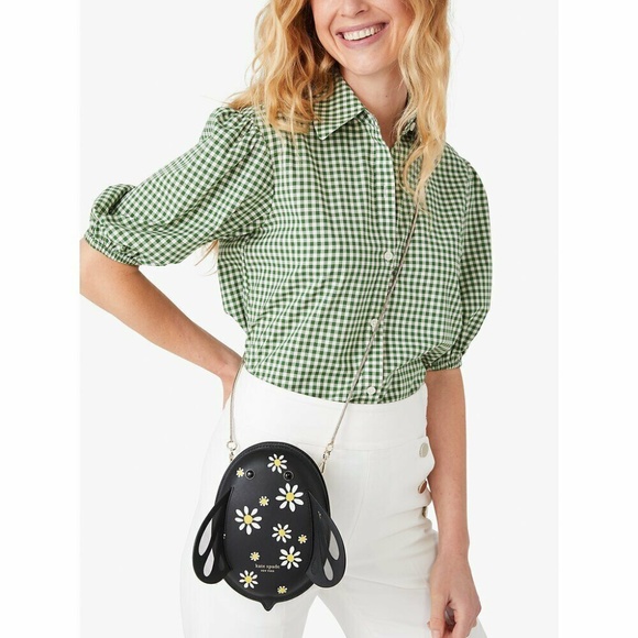 NWT Kate Spade Buzz Bee Crossbody with Floral Daisy Print Novelty Handbag Purse - Picture 3 of 6